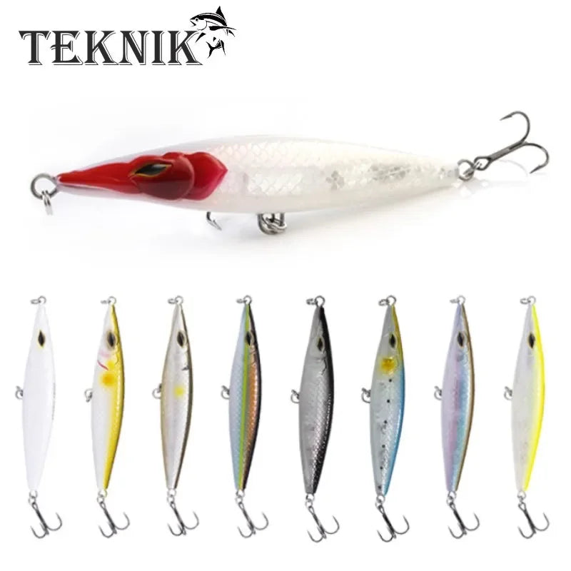TEKNIK WTD Pencil Fishing Lure Stickbait Wobblers Topwater Baits Long Casting Asturi Lure Seabass 90mm/110mm/130mm/150mm