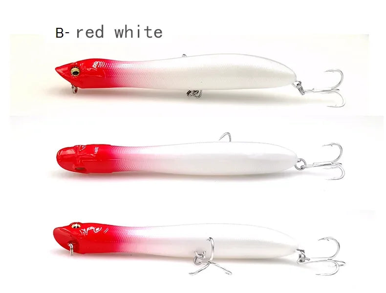 1 pce  Topwater Popper Fishing Lure Patchinco 125mm 20g Surface Floating Baits Long Cast Wobblers  Stickbait for Bass Pike Moca
