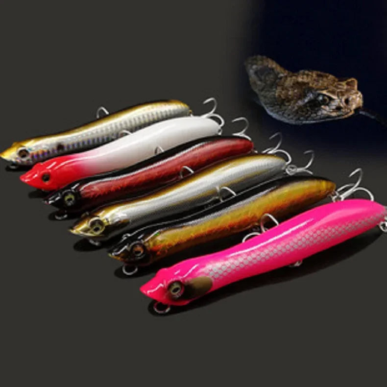 1 pce  Topwater Popper Fishing Lure Patchinco 125mm 20g Surface Floating Baits Long Cast Wobblers  Stickbait for Bass Pike Moca