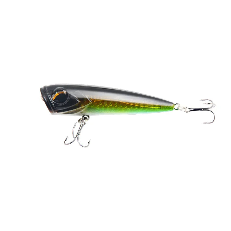Popper Fishing Lure 80mm 14g Topwater Hard Bait Artificial Wobblers Superficial Fishing Tackle Double Hooks Surface Bait